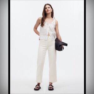 Madewell White High-Rise Wide Leg Jeans